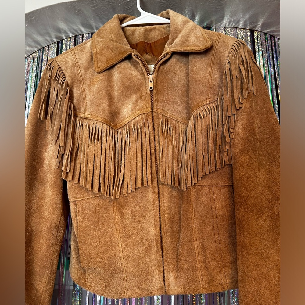 Vintage Berman’s Fringe Suede Leather Jacket
